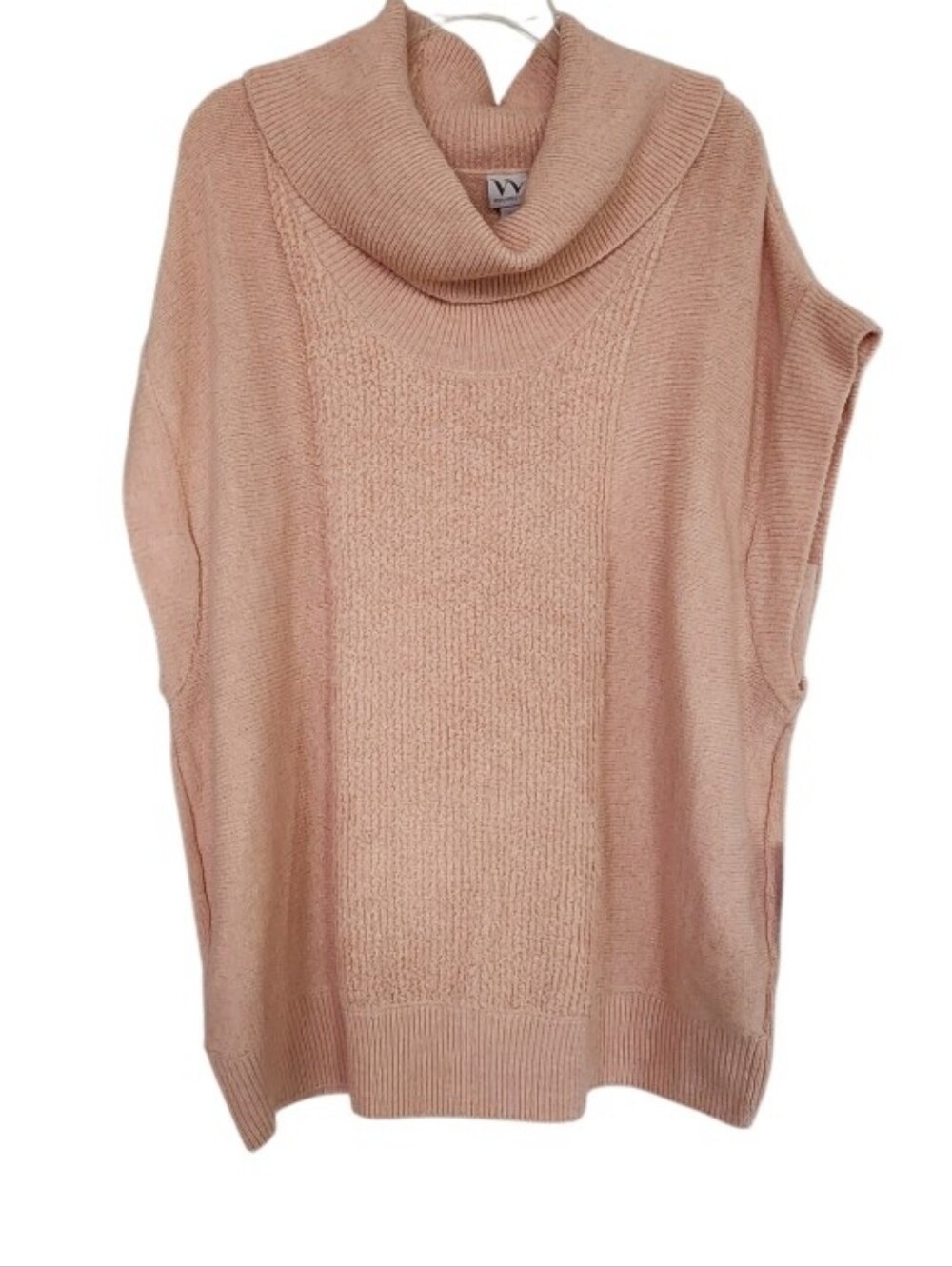 Cozy Cowl Neck Sleeveless Sweater - Pink Sand Sz 1x Nwt